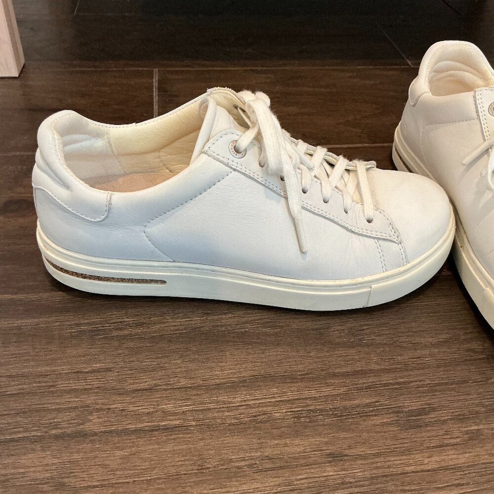 Birkenstock White Bend Leather Sneakers, 38, Regular
